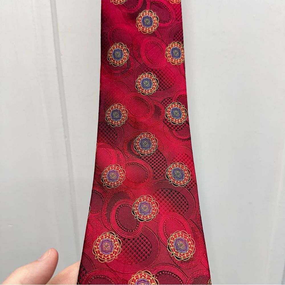 Christian Dior Red blue‎ gold neck tie